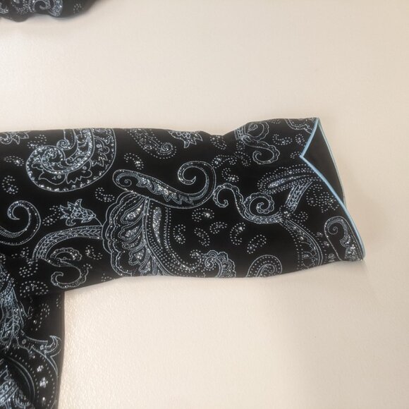 Alex Evenings Size 3X Two-Piece Top Black and Teal - Picture 14 of 16